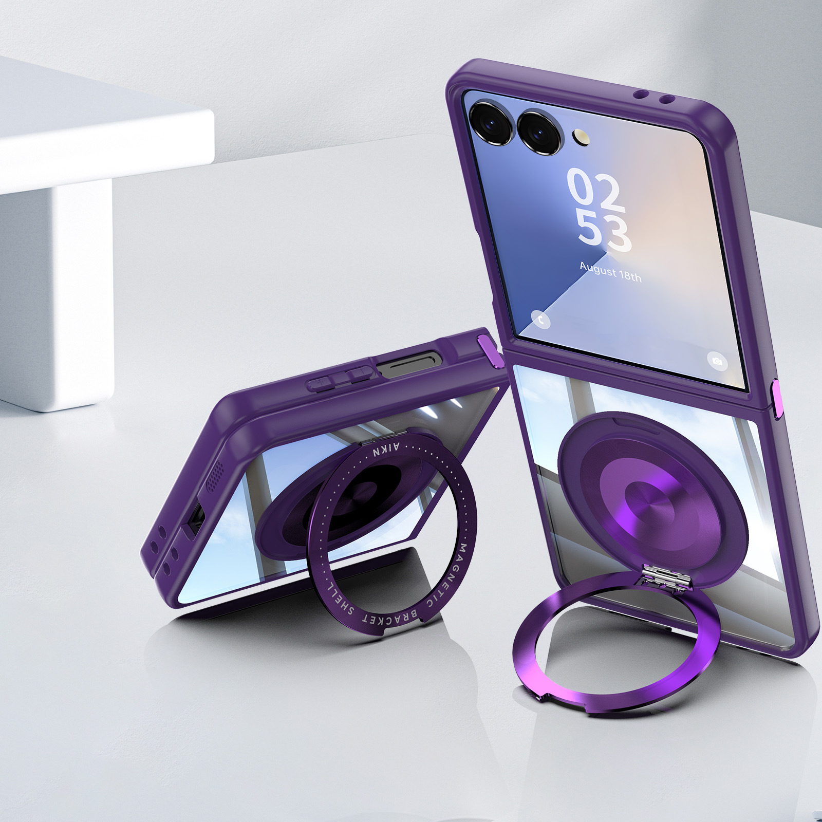 Compatibile con il telefono Samsung ZFlip7 Dida 360 Supporto magnetico Galaxy ZFlip 40% di sconto Custodia protettiva con schermo pieghevole_voghion.com