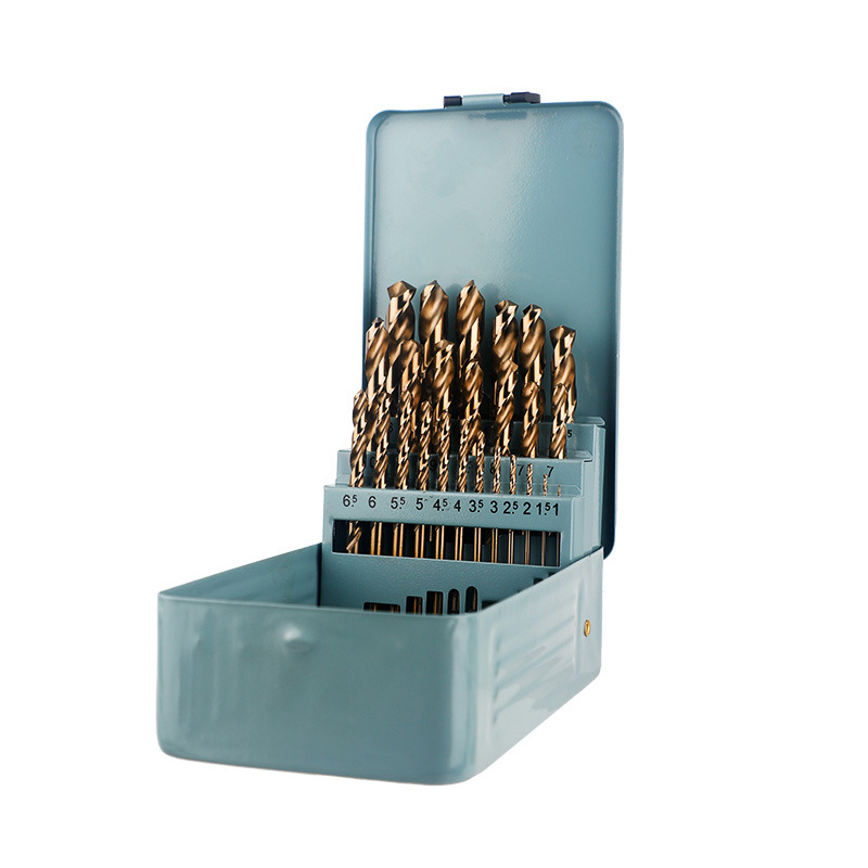 M35 conjunto de taladro de torsión de cobalto de acero inoxidable 13 / 19 / 25pcs taladro de acero de alta velocidad suministro directo