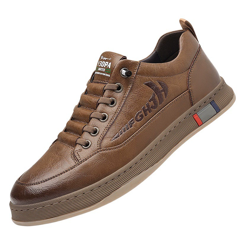 2024 весенняя новая мужская обувь из мягкой кожи, модная универсальная дышащая повседневная кожаная обувь на мягкой подошве, кроссовки оптом