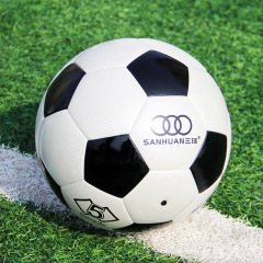 三環ワールドカップサッカー機械縫製レザー PU 熱接合厚みのある防爆 No. 4 No. 5 反射発光サッカー卸売