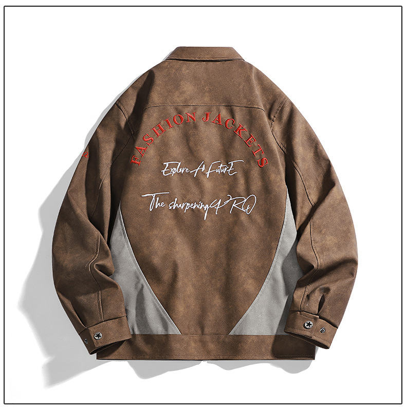 Veste en cuir synthétique suédé pour homme – Manteau motard punk avec boutons et poches à rabat pressionné pour le streetwear et la conduite urbaine (S-3XL, 2 couleurs)_voghion.com