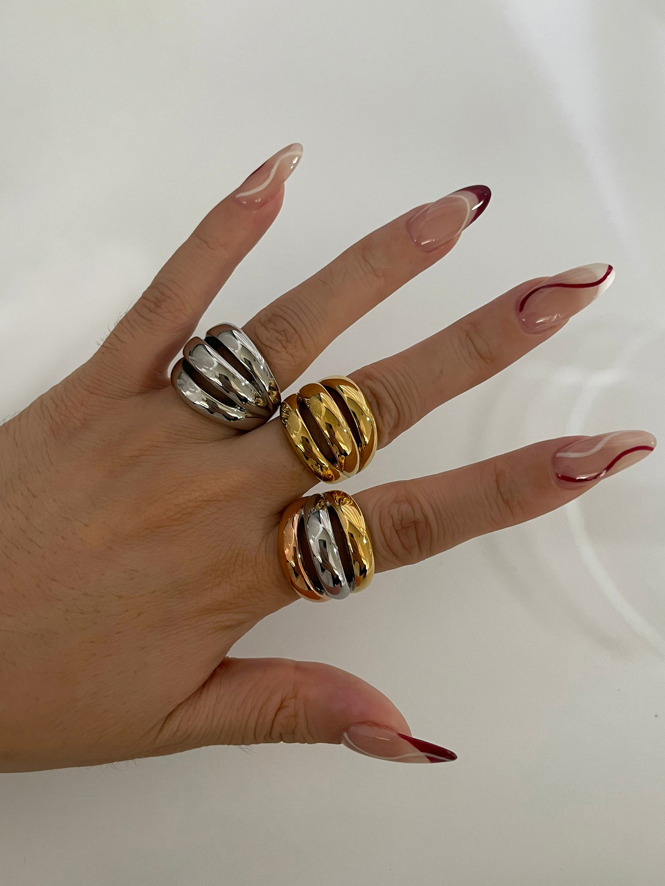 Rings Classification 1 Piece Quantity 316L Stainless Steel Color Block Waterproof Non Tarnish Surgical Steel Simple Style Classic Style Rings For Women's