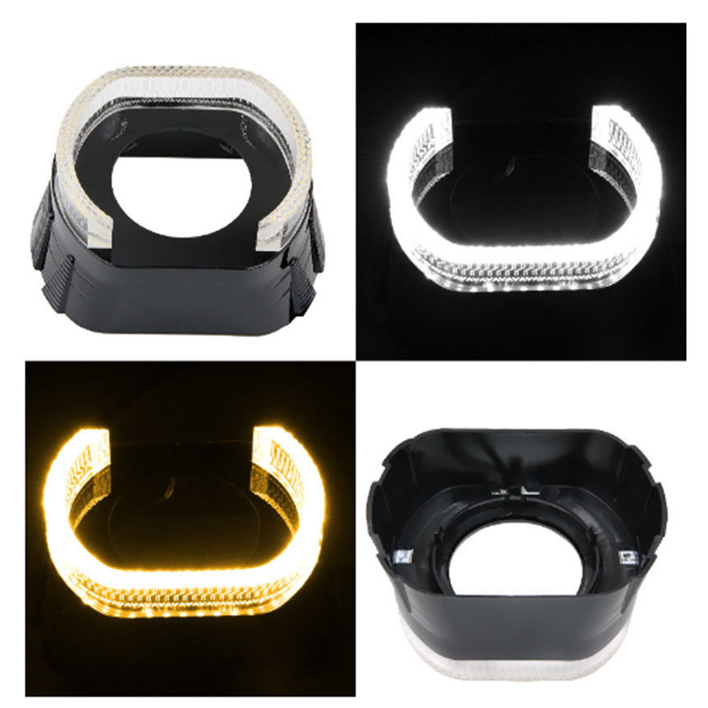 I7 cubierta integral de la lente del faro del automóvil cubierta decorativa 3.0 ángel ojo sombreador único medio círculo