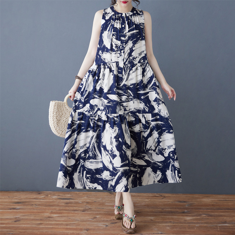 Summer elegant retro shiffon long dress