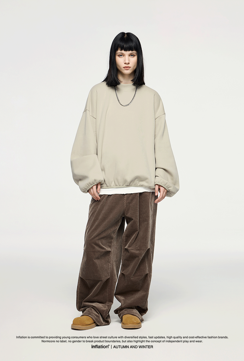 Men's Sweater/Fleece Shirt Pullovers Long Sleeve Men's Hoodies & Sweatshirts Streetwear Solid Color display picture 2