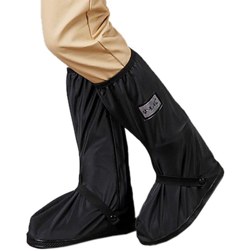 Высокие универсальные чехлы для обуви от дождя, износостойкие, с толстой подошвой, для активного отдыха, черно-белые, водонепроницаемые.