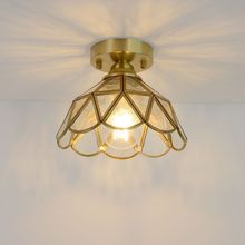 美式复古全铜过道灯走廊吸顶灯衣帽间入户玄关门厅灯玻璃阳台灯具