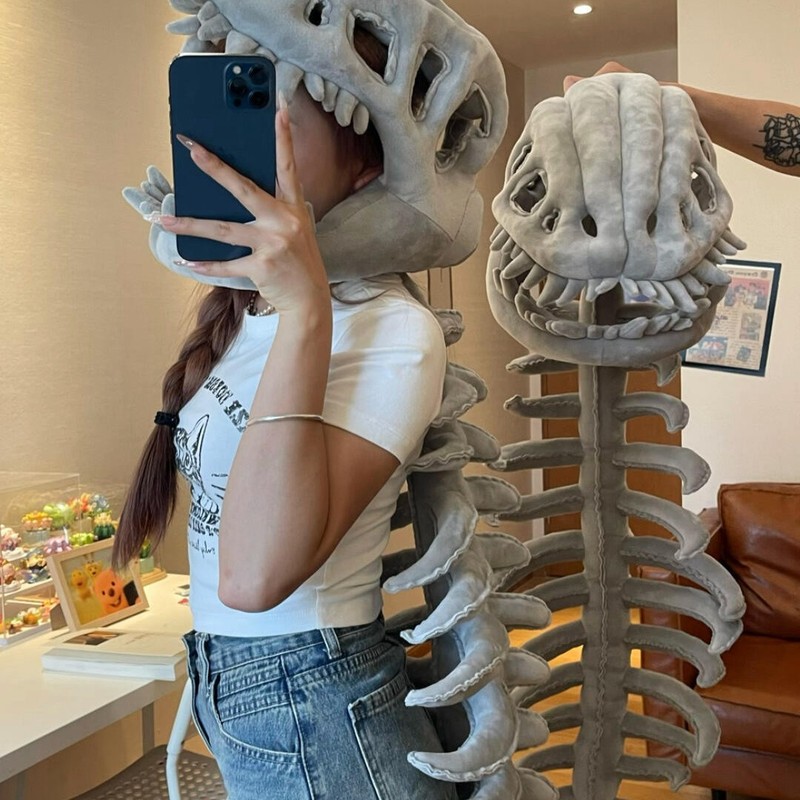 同款鹿晗中华恐龙骨骼骨架模型头套帽子儿童成人cosplay装饰道具|undefined