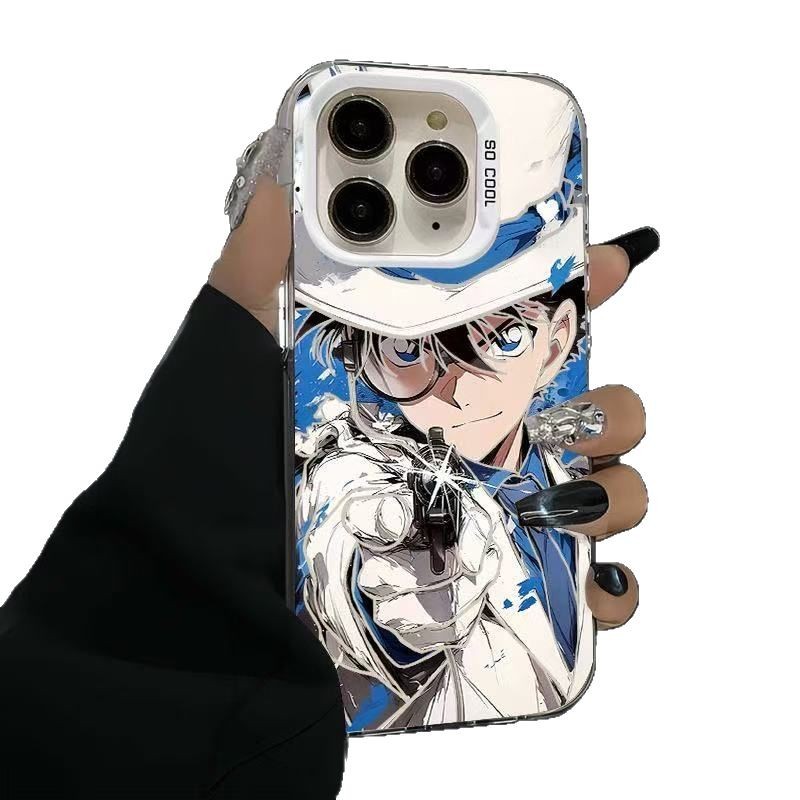 Strange Thief Japón y Corea del Sur Aplicable a la carcasa del teléfono móvil Apple 16Promax Personalidad Carcasa de gas iPhone15/14/13 Texto 12