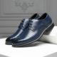 New Large Size Cross-border Men's Leather Shoes Korean Fashionable All-match Youth British Pointed Toe Lace-up Business Casual Men's Shoes