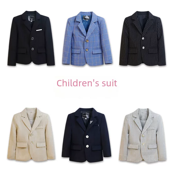 2023 autumn and winter New boys' small suit handsome children's single suit jacket Korean style solid color boys' dress wholesale
