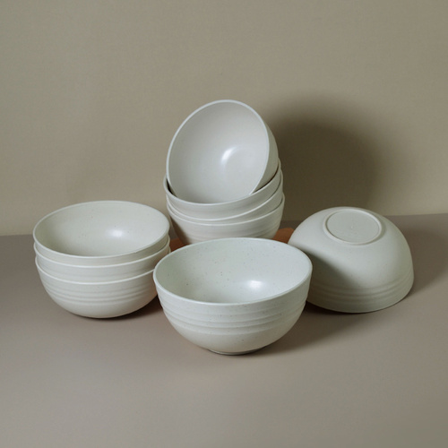 Drop shipping biodegradable rice husk tableware set disposable tableware set wholesale rice husk plastic bowl cup