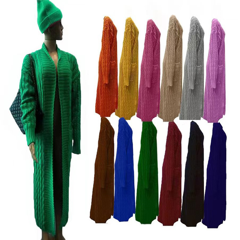 Explosions 15 colors new autumn and winter Amazon European and American women's fashion sexy casual long sleeve long sweater coat