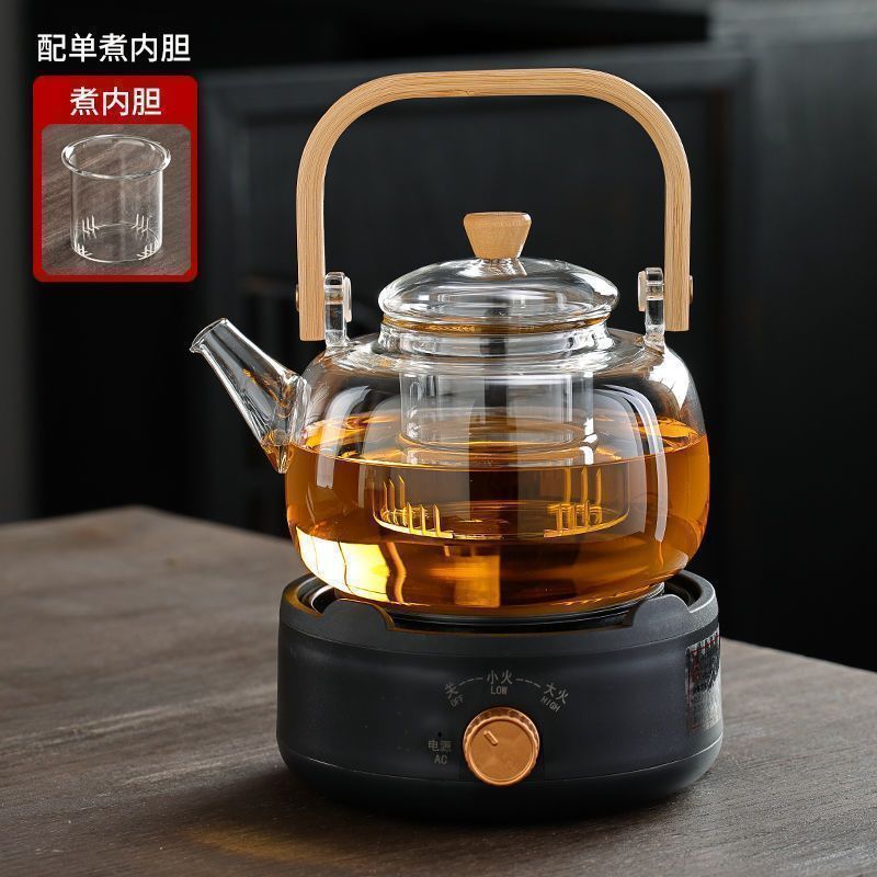 Mini horno de cerámica eléctrica pequeña hervidora de té tetera de vidrio hervir agua hervida té pequeño horno electromagnético horno de té horno de onda óptica silencioso doméstico