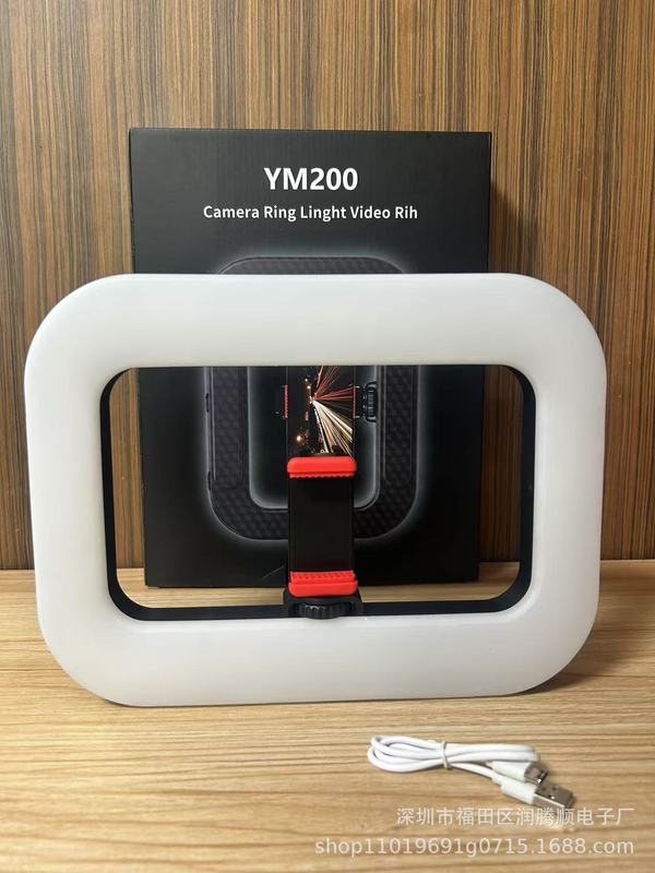 YM200 ハンドヘルドリングフィルライト屋外ポータブル内蔵バッテリー写真フィルライト照明 LED|undefined