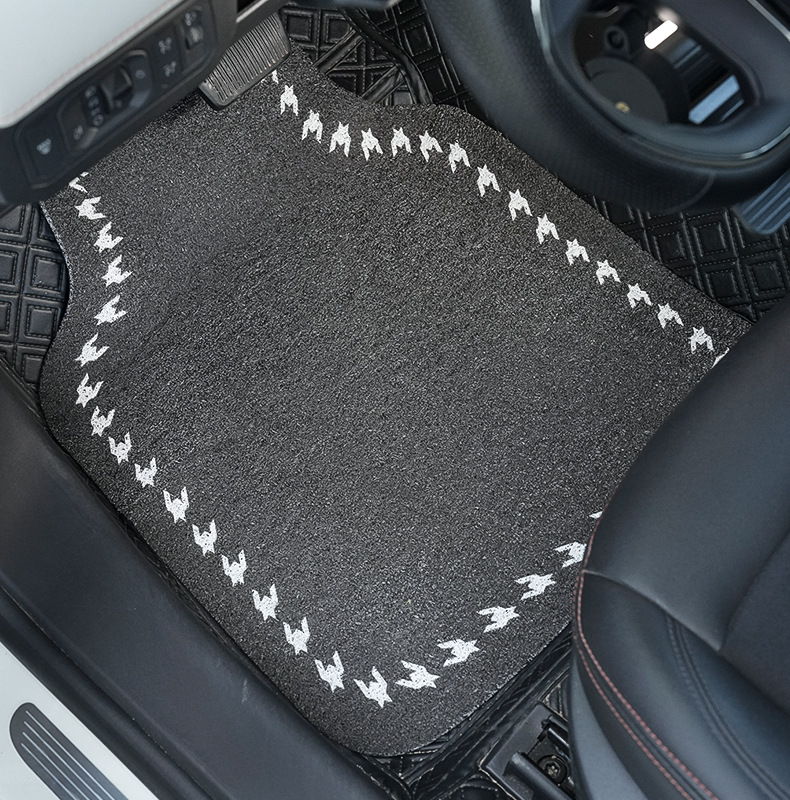 Houndstooth Silk Car Floor Mat Simple Dirt-Resistant Wear-Resistant