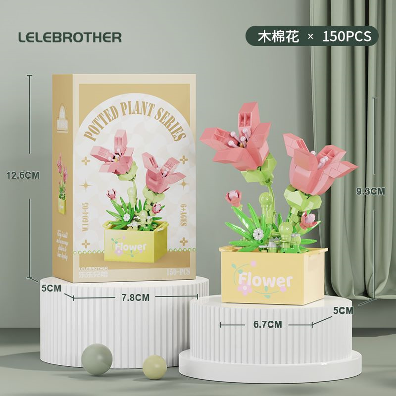 Compatible con flores eternas girasoles de hibisco alta flor de maceta de montaje de bloques de construcción adornos juguetes para niños niñas