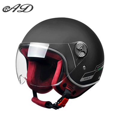 Helmet for Men and Women, Universal: Motosiklet kaskı (dəbilqə) - 3c-certification-harley-black-high-definition-short-mirror-thickened-suede-velvet-new-gb-class-a