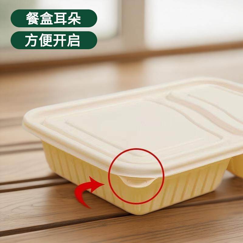加厚打包盒玉米淀粉微波可加热可降解防漏户外野餐多格一次性餐盒|undefined