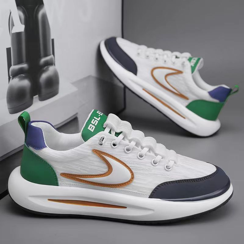 Zapatos de hombre primavera nuevo calzado deportivo ligero y cómodo moda casual superficie suave suela blanda suela gruesa todo fósforo zapatos blancos zapatos de moda