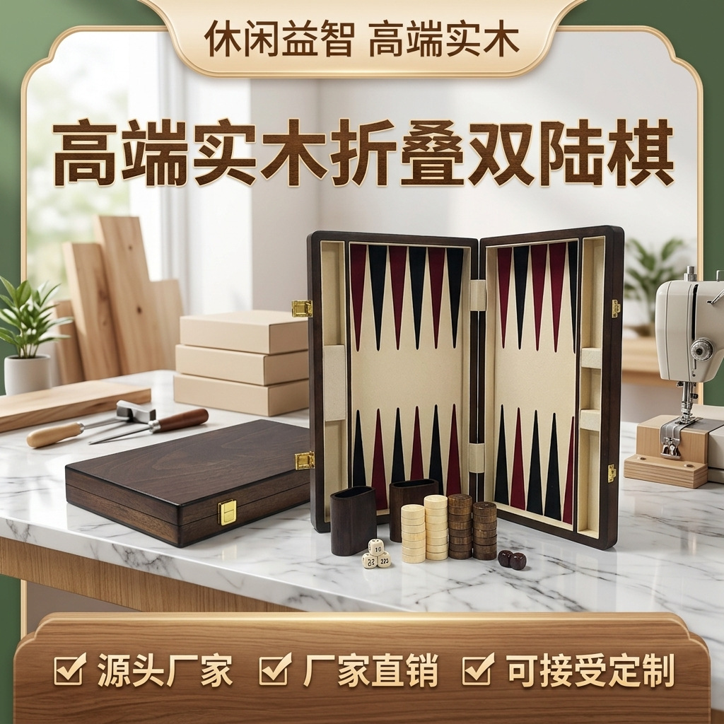 厂家直售直营高端实木木制棋盒西洋双陆棋国际双陆棋盘棋盒木盒