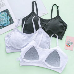 Wholesale 100% Cotton Fixed Cup Developing Underwear for High School and Middle School Students with Adjustable Shoulder Straps Bralette Tank Top