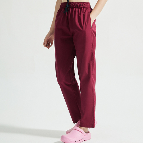 Straight pants, elastic waist, nurse pants, solid color, white, professional medical operating room pants, pants, men and women