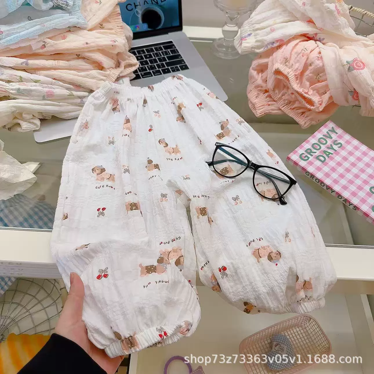 Trousers for men and women, thin small princess costume, cute mosquito repellent girl's, floral print