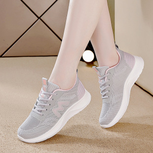 Shoes Women's 2025 Spring and Summer New Breathable Flying Weaving Mesh sneaker Women's Casual Lightweight Soft Bottom Walking Shoes for Women