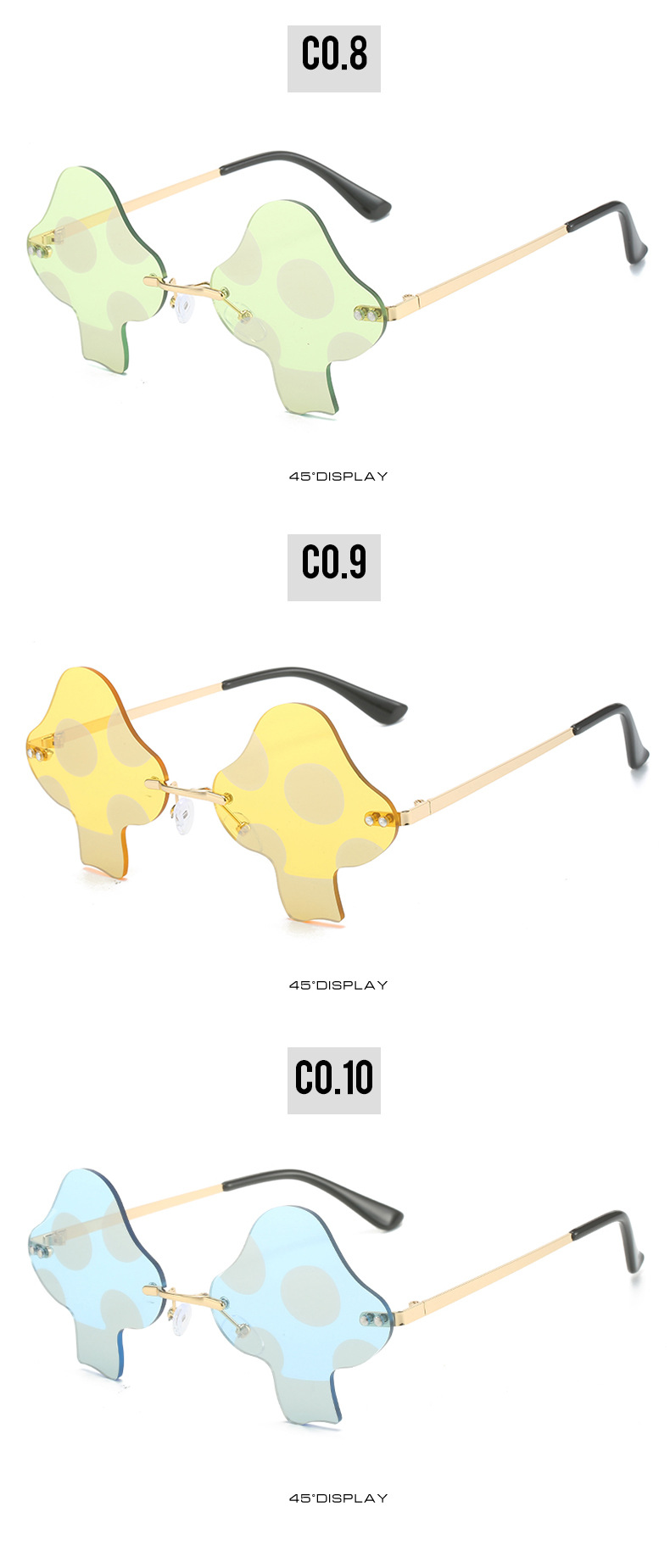 Hip-Hop Style Hip-Hop Mushroom PC UV400 Protection Special-Shaped Mirror Full Frame Women's Sunglasses