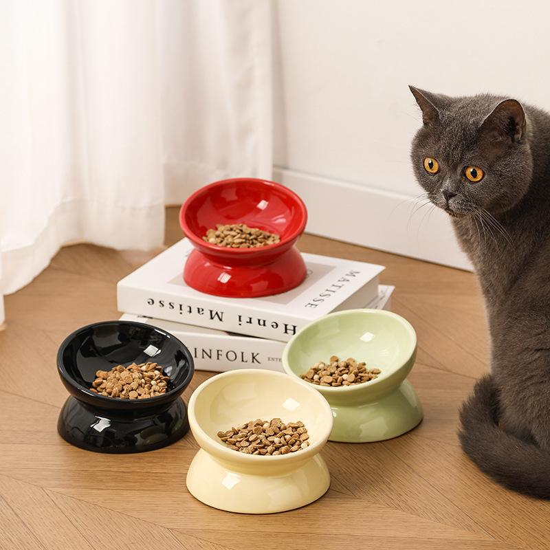 ペットボウル セラミック猫 グラデーション猫 かわいいフードボウル 猫水ボウル 犬背の高いボウル 猫丼 越境アマゾン|undefined