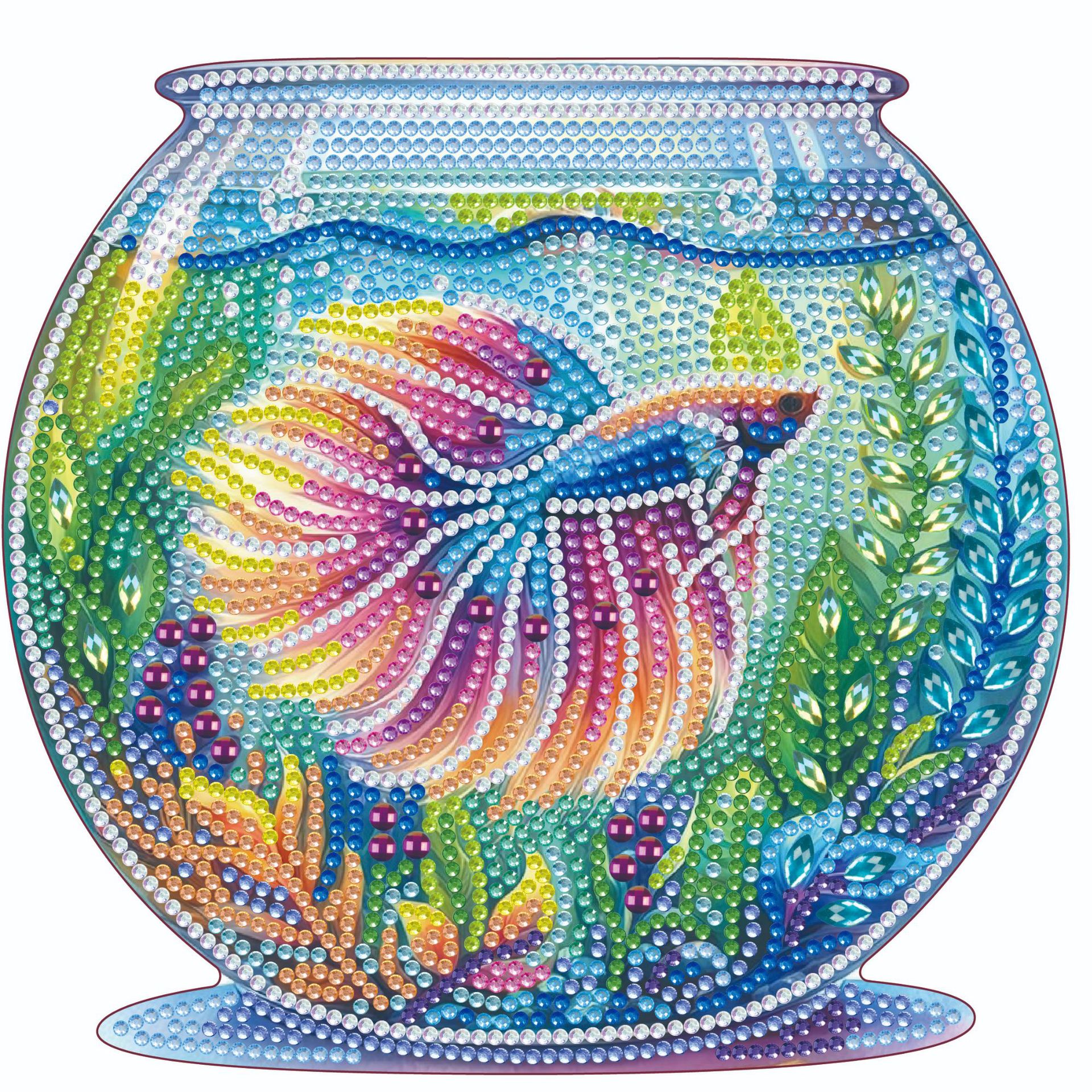 Diamante de bricolaje hecho a mano transfronterizo dibujo punto diamante 5D placa de yeso tridimensional adorno de juguete dinosaurio dibujos animados pintura infantil