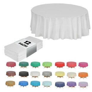 P 47051 PEVA Round Solid Color Tablecloth �A�μ�ɫ����