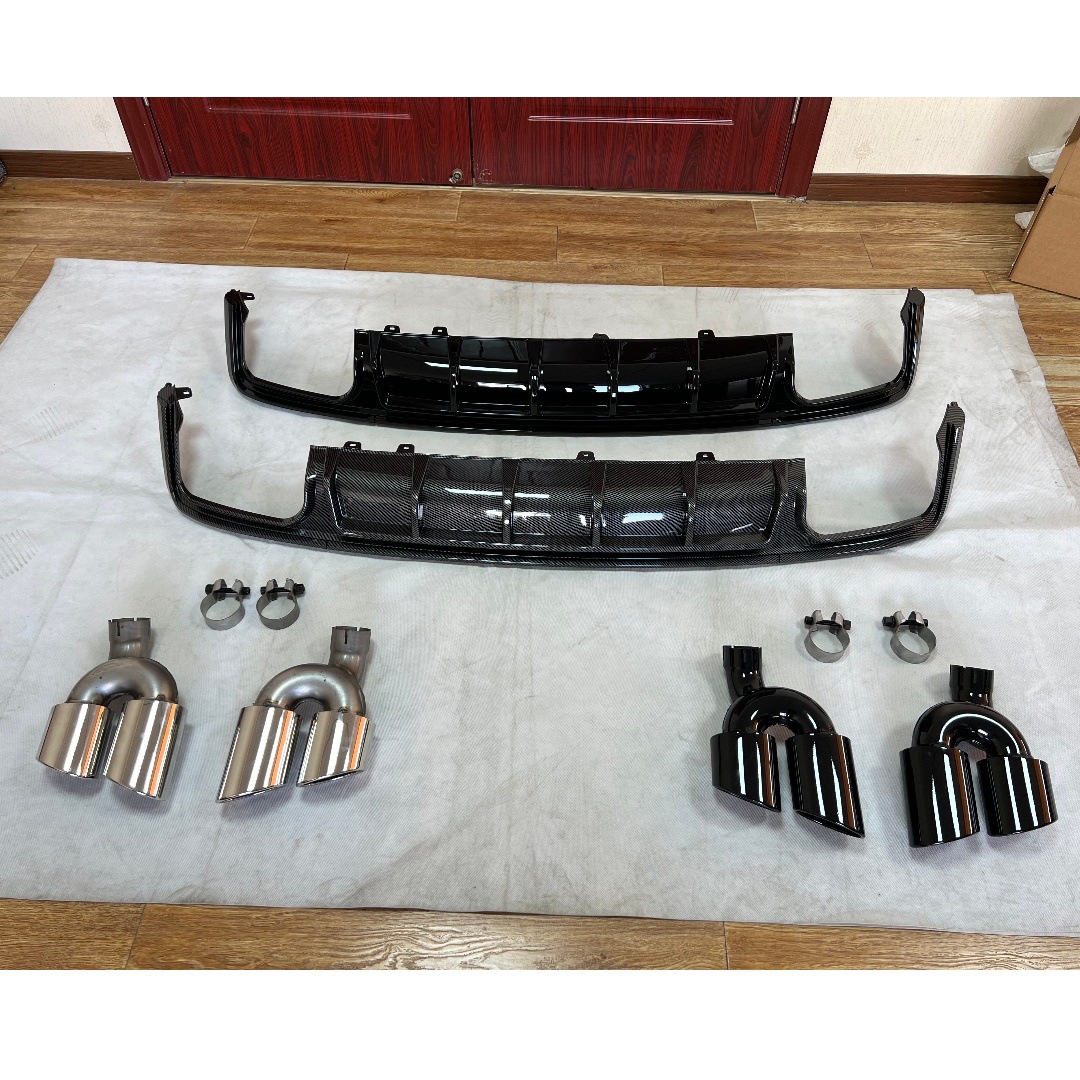Suitable for 19-25 Audi A6L Modified S6 Blade Rear Lip Integrated Four-Out Tail Throat Sline Rear Diffuser