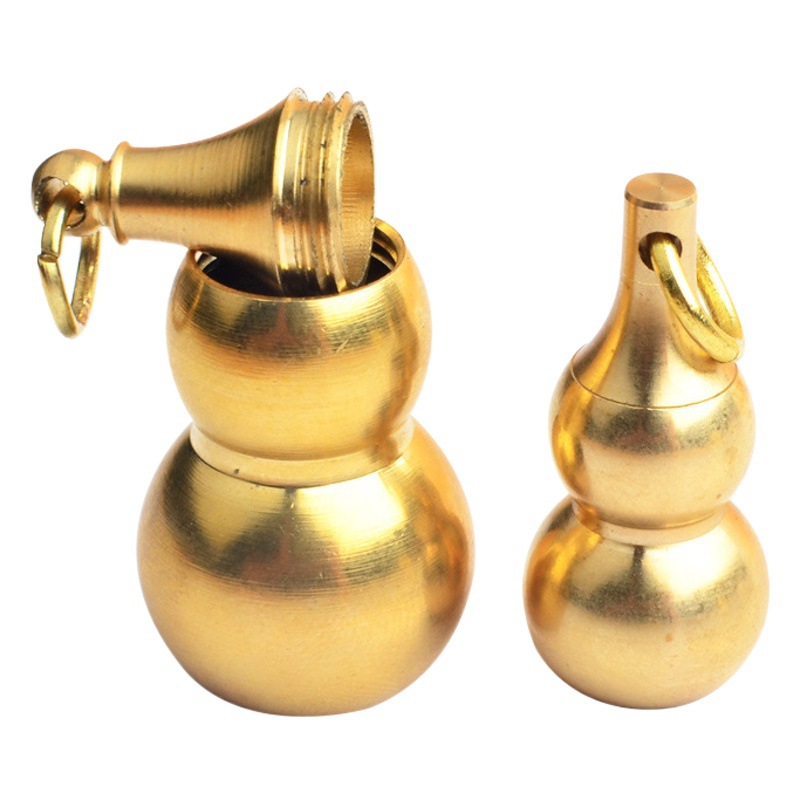 Latón hueco pequeña apertura de la taza se puede abrir para sostener cosas grandes cobre hueco