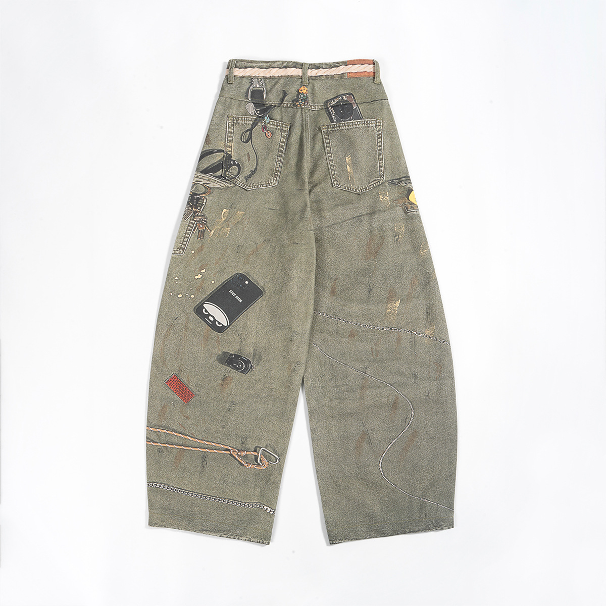 ETAI Hombre| Alta calidad suelta machete jeans marca de moda hombre sensación de alta calidad 3D impresión casual pantalones para hombre