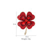 High-end glossy fashionable crystal lapel pin, metal pin, clothing, accessories, brooch, South Korea, four-leaf clover