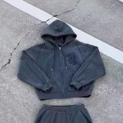 Y2K外贸美式街头temu热销连帽衫休闲卫衣字母印花开衫外套潮流卫|undefined