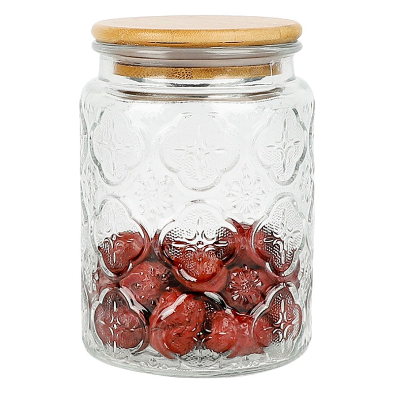 Chino retro Begonia flor vidrio sellado tarro caramelo snack tarro de almacenamiento frutos secos tuerca de almacenamiento tarro