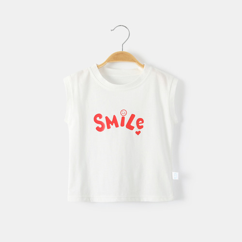 Baby vest, sleeveless T-shirt—Type A, made of pure cotton, thin summer style, perfect as a base layer for infants, newborns, and both boys and girls.