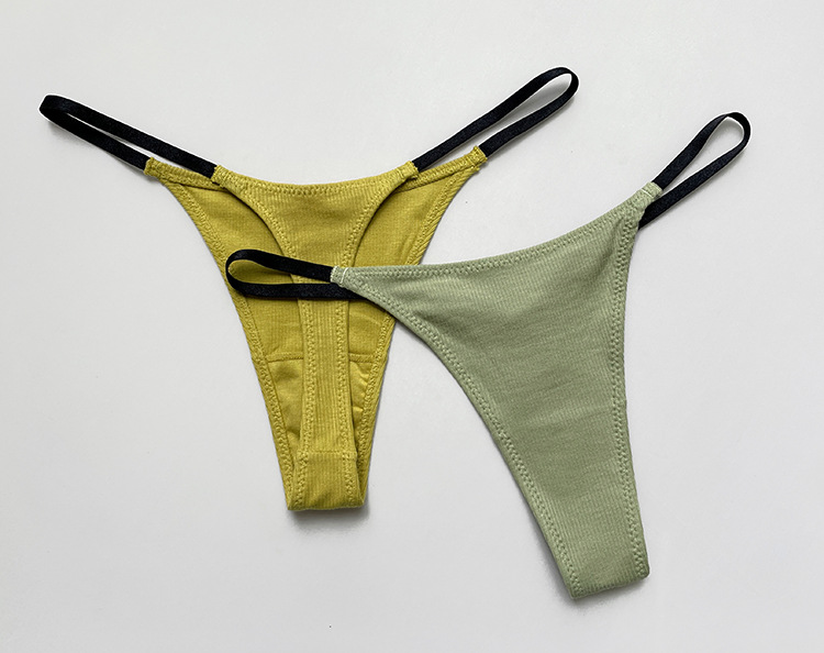 42g Weight Low Waist Panties Waist Thong Panties Style Panties Lingerie Type Cotton Fabric Type 3 PCS/Package Quantity Solid Color Pattern Autumn Season Women's Gender Casual, Lady, Streetwear Style Solid Color Low Waist Thong Panties 11