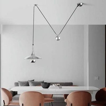 北欧后现代滑轮飞碟吊灯橱窗餐厅个性设计师样板房可调节升降吊灯