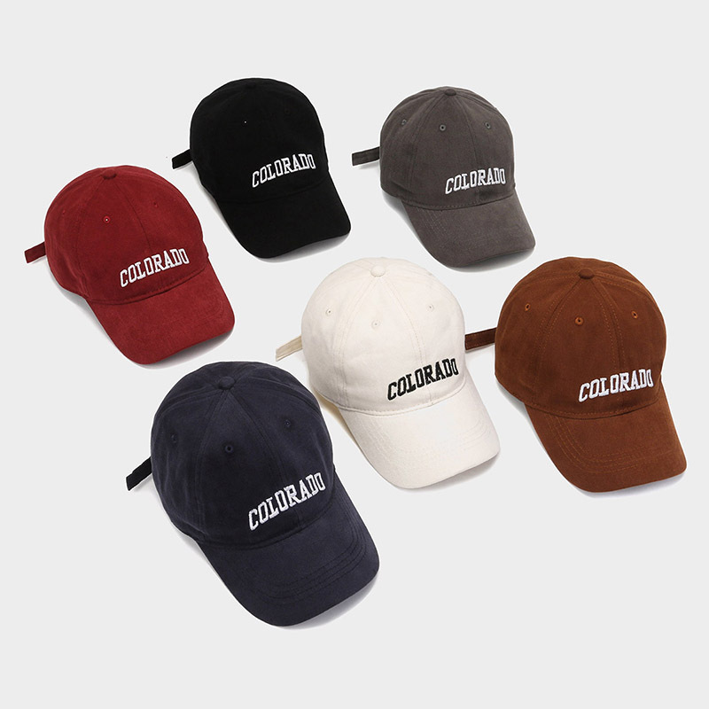 COLO Four Seasons Casual Retro Baseball Hat Men's and Women's Korean-style Letter Embroidered Soft Top Scrub Face Showable Small Cap