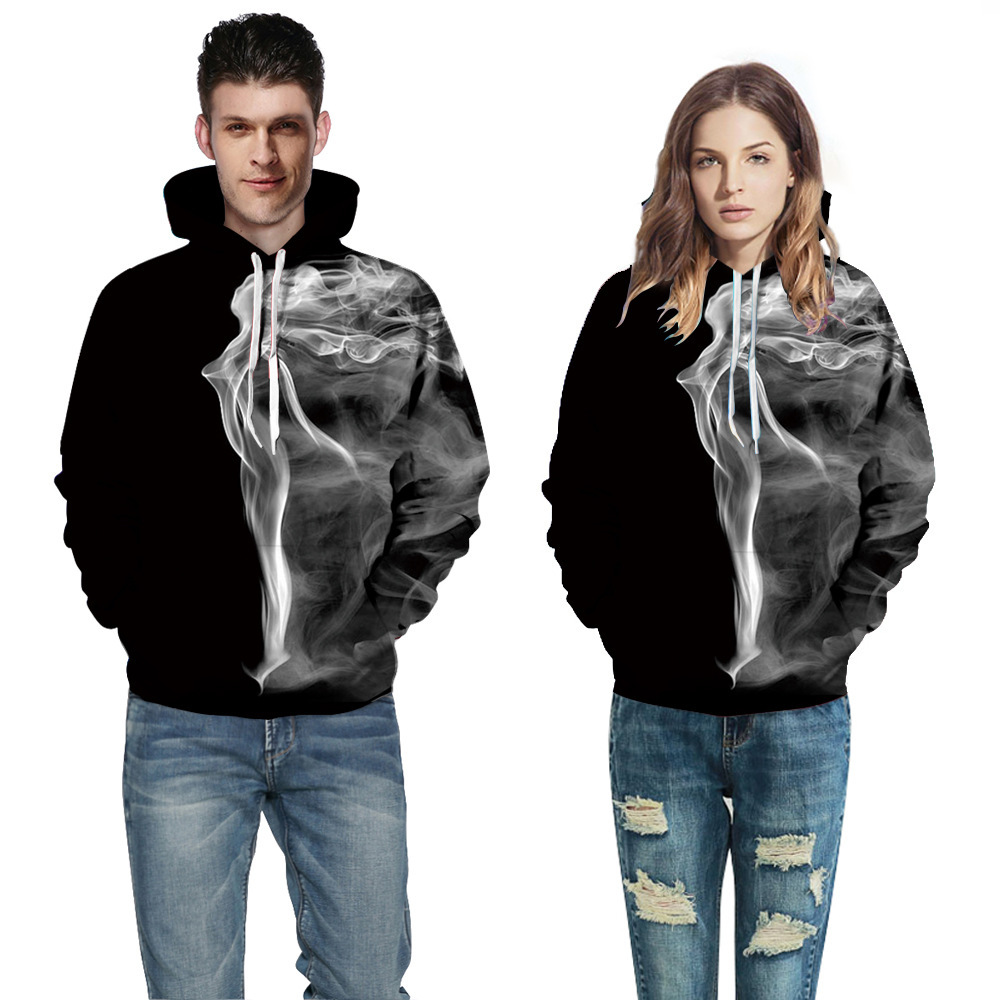 2020 Europe and America Couples dress Sweater Seiko 3D Digital printing Cap Sweater Autumn and winter men and women wholesale