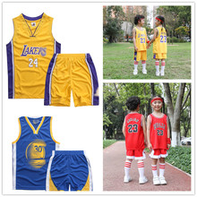 儿童篮球服套装湖人詹姆斯科比库里六一幼儿中小学表演服外贸批发