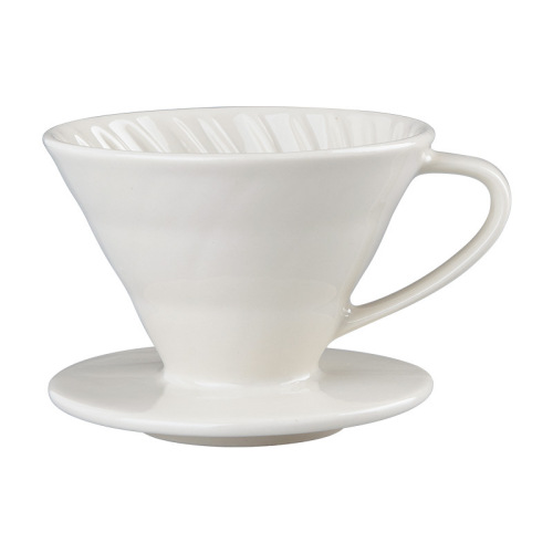 European-style ceramic V-shaped pour-over coffee filter funnel cup, American-style drip coffee brewing equipment