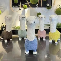 Manufacturer Wholesale Alpaca Creative Plush Children's Soft Bench Cartoon Alpaca Removable Ornament Baby Store Gift Cute Pet