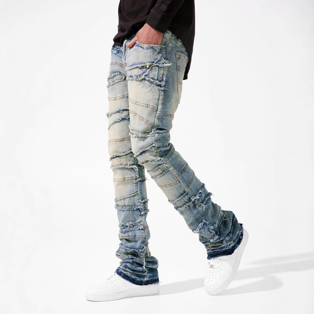 Jeans Rectos para Hombre de Algodón, Elástico, para Uso Diario