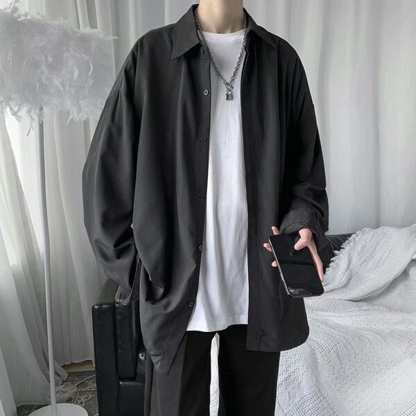Autumn trend men's universal shirt for leisure for students