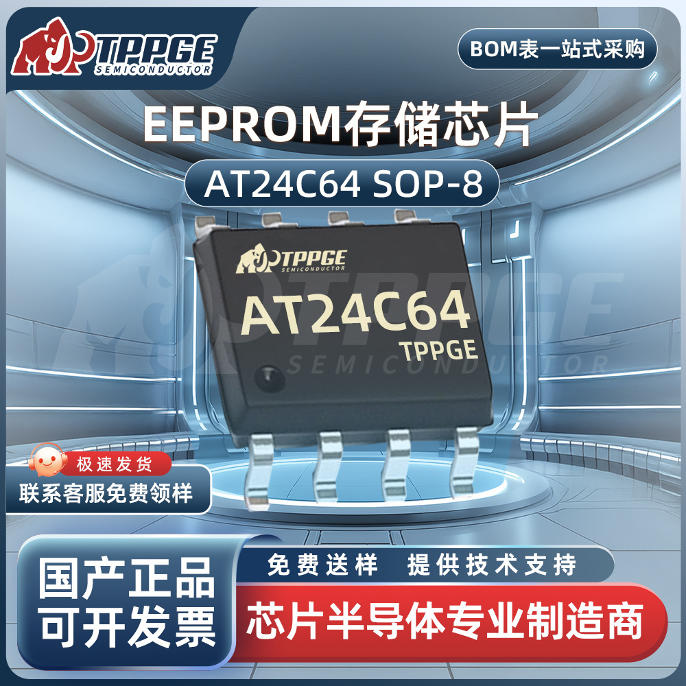 AT24C64N FT24C64A-ESR-T贴片SOP-8 EPROM八线储存器芯片IC 原装
